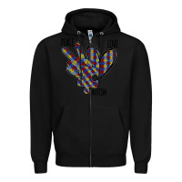 Black Peace Love Autism Zipper Hoodie - Bettercallsaul