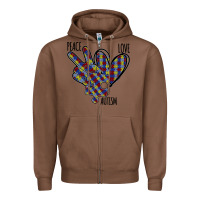 Chestnut Peace Love Autism Zipper Hoodie - Bettercallsaul