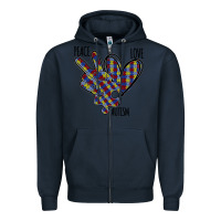 Navy Peace Love Autism Zipper Hoodie - Bettercallsaul