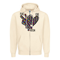 Sandshell Peace Love Autism Zipper Hoodie - Bettercallsaul