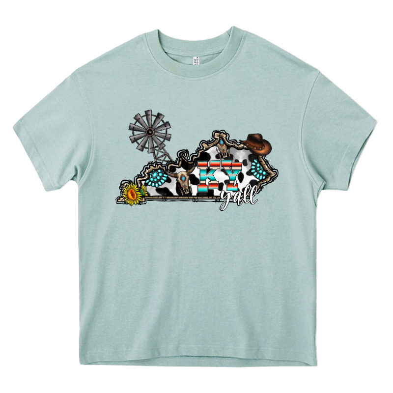 Ky Yall Western Heavy Core Tee by CowhideDigitalArt | Teevron