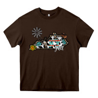 Chocolate Brown ky yall western Heavy Core Tee - CowhideDigitalArt