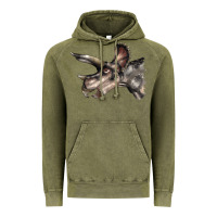 Vintage Olive Triceratops Horridus Face Vintage Hoodie - LillyAllenDesigns