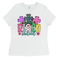 White Easter Day He is risen indeed Ladies Tee - OliviaCreatesArt