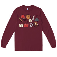 Burgundy baseball mom Long Sleeve Tee - MaliasSmallBusiness