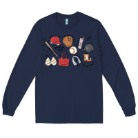 Navy baseball mom Long Sleeve Tee - MaliasSmallBusiness