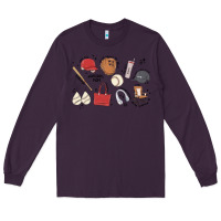 Plum baseball mom Long Sleeve Tee - MaliasSmallBusiness