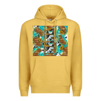 Antique Gold cowhide mama with rustic teal wood Premium Hoodie - TumblerDesignByShophia