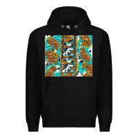 Black cowhide mama with rustic teal wood Premium Hoodie - TumblerDesignByShophia