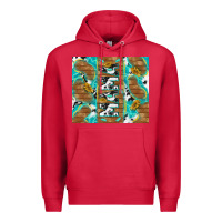 Cardinal cowhide mama with rustic teal wood Premium Hoodie - TumblerDesignByShophia