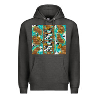 Charcoal Heather cowhide mama with rustic teal wood Premium Hoodie - TumblerDesignByShophia