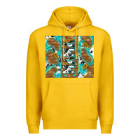 Lemon cowhide mama with rustic teal wood Premium Hoodie - TumblerDesignByShophia