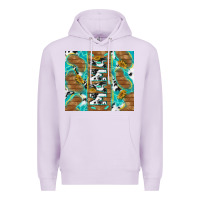 Lilac cowhide mama with rustic teal wood Premium Hoodie - TumblerDesignByShophia