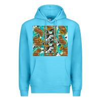 Ocean Blue cowhide mama with rustic teal wood Premium Hoodie - TumblerDesignByShophia