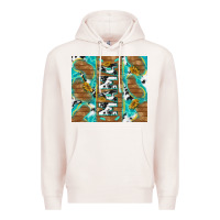 Pale Pink cowhide mama with rustic teal wood Premium Hoodie - TumblerDesignByShophia