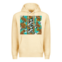 Pina Colada cowhide mama with rustic teal wood Premium Hoodie - TumblerDesignByShophia