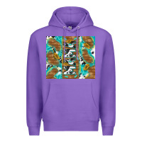 Purple cowhide mama with rustic teal wood Premium Hoodie - TumblerDesignByShophia