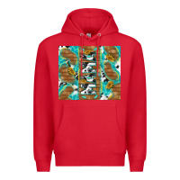 Red cowhide mama with rustic teal wood Premium Hoodie - TumblerDesignByShophia