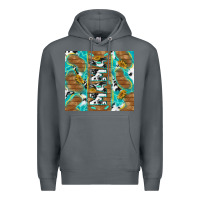 Rock cowhide mama with rustic teal wood Premium Hoodie - TumblerDesignByShophia