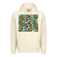 Sandshell cowhide mama with rustic teal wood Premium Hoodie - TumblerDesignByShophia