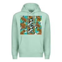 Seafoam cowhide mama with rustic teal wood Premium Hoodie - TumblerDesignByShophia