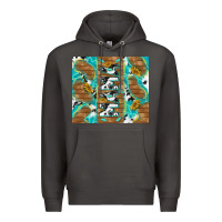 Smoke cowhide mama with rustic teal wood Premium Hoodie - TumblerDesignByShophia
