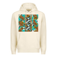 Tofu cowhide mama with rustic teal wood Premium Hoodie - TumblerDesignByShophia