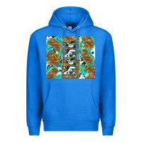 True Royal cowhide mama with rustic teal wood Premium Hoodie - TumblerDesignByShophia