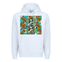 White cowhide mama with rustic teal wood Premium Hoodie - TumblerDesignByShophia