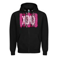Black Love Xoxo Brushstrokes Valentines Zipper Hoodie - Bettercallsaul