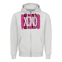 Dove Grey Love Xoxo Brushstrokes Valentines Zipper Hoodie - Bettercallsaul