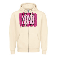 Sandshell Love Xoxo Brushstrokes Valentines Zipper Hoodie - Bettercallsaul