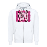 White Love Xoxo Brushstrokes Valentines Zipper Hoodie - Bettercallsaul