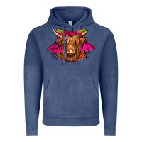 Vintage Denim halloween highland cow horseshoe Vintage Hoodie - Jasminsmagicworld