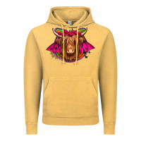 Vintage Mustard halloween highland cow horseshoe Vintage Hoodie - Jasminsmagicworld