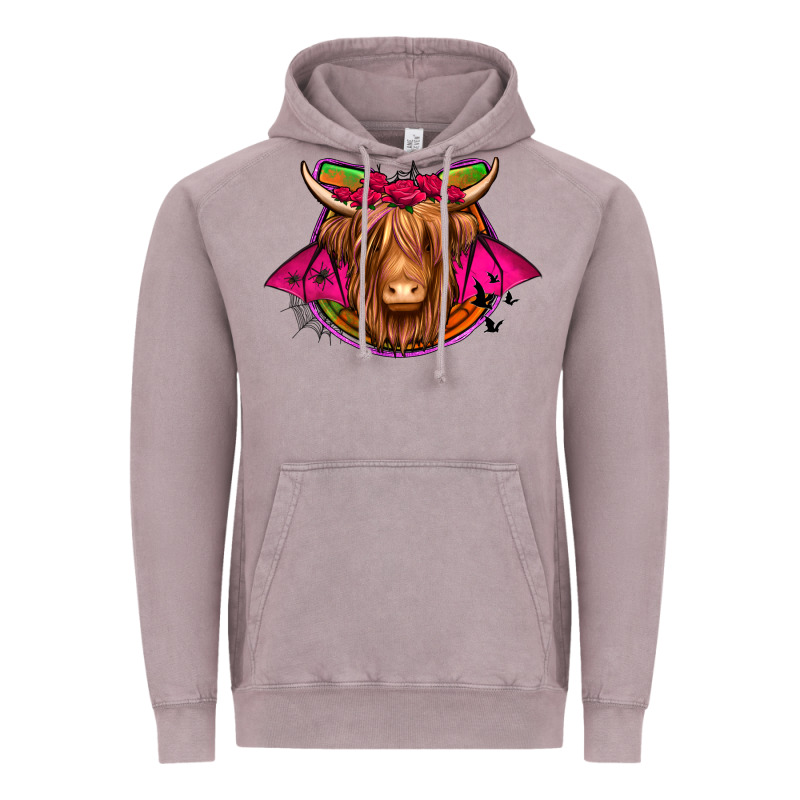 Halloween Highland Cow Horseshoe Vintage Hoodie by Jasminsmagicworld | Teevron
