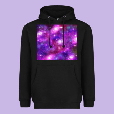 Colorful Abstract Galaxy Black And Purple Heavyweight Hoodie Designed By Tumblerdesignbyshophia