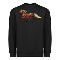 Black running horse Heavyweight Sweatshirt - NancyCooperArtShop