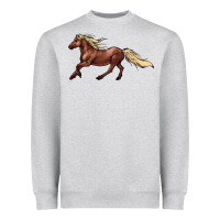 Heather Grey running horse Heavyweight Sweatshirt - NancyCooperArtShop