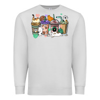 Dove Grey Cat coffee cups Premium Sweatshirt - HowdyJamesFarm
