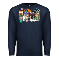 Navy Cat coffee cups Premium Sweatshirt - HowdyJamesFarm