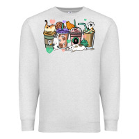 Oatmeal Heather Cat coffee cups Premium Sweatshirt - HowdyJamesFarm