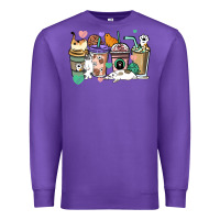 Purple Cat coffee cups Premium Sweatshirt - HowdyJamesFarm