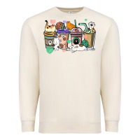 Sandshell Cat coffee cups Premium Sweatshirt - HowdyJamesFarm
