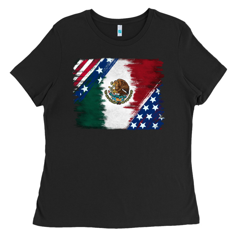 Mexican With American Flag Ladies Tee by RanaPortraitStore | Teevron