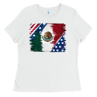 White Mexican With American Flag Ladies Tee - RanaPortraitStore
