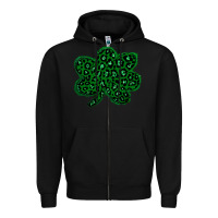 Black shamrock st patrick Zipper Hoodie - Bettercallsaul