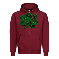 Burgundy shamrock st patrick Zipper Hoodie - Bettercallsaul