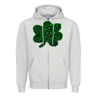 Dove Grey shamrock st patrick Zipper Hoodie - Bettercallsaul