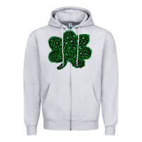 Heather Grey shamrock st patrick Zipper Hoodie - Bettercallsaul